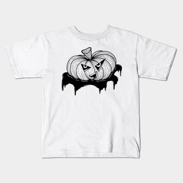 Cheeky Pumpkin Kids T-Shirt by P7 illustrations 